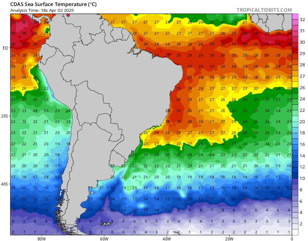 Temperatura Sud Atlantico