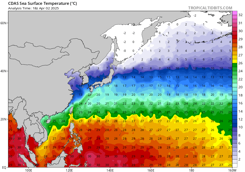 Temperatura Ovest Pacifico